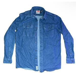 Wrangler Men's Barstow Western Shirt Long Sleeve, 2-Pocket, 100%Cotton Button Up